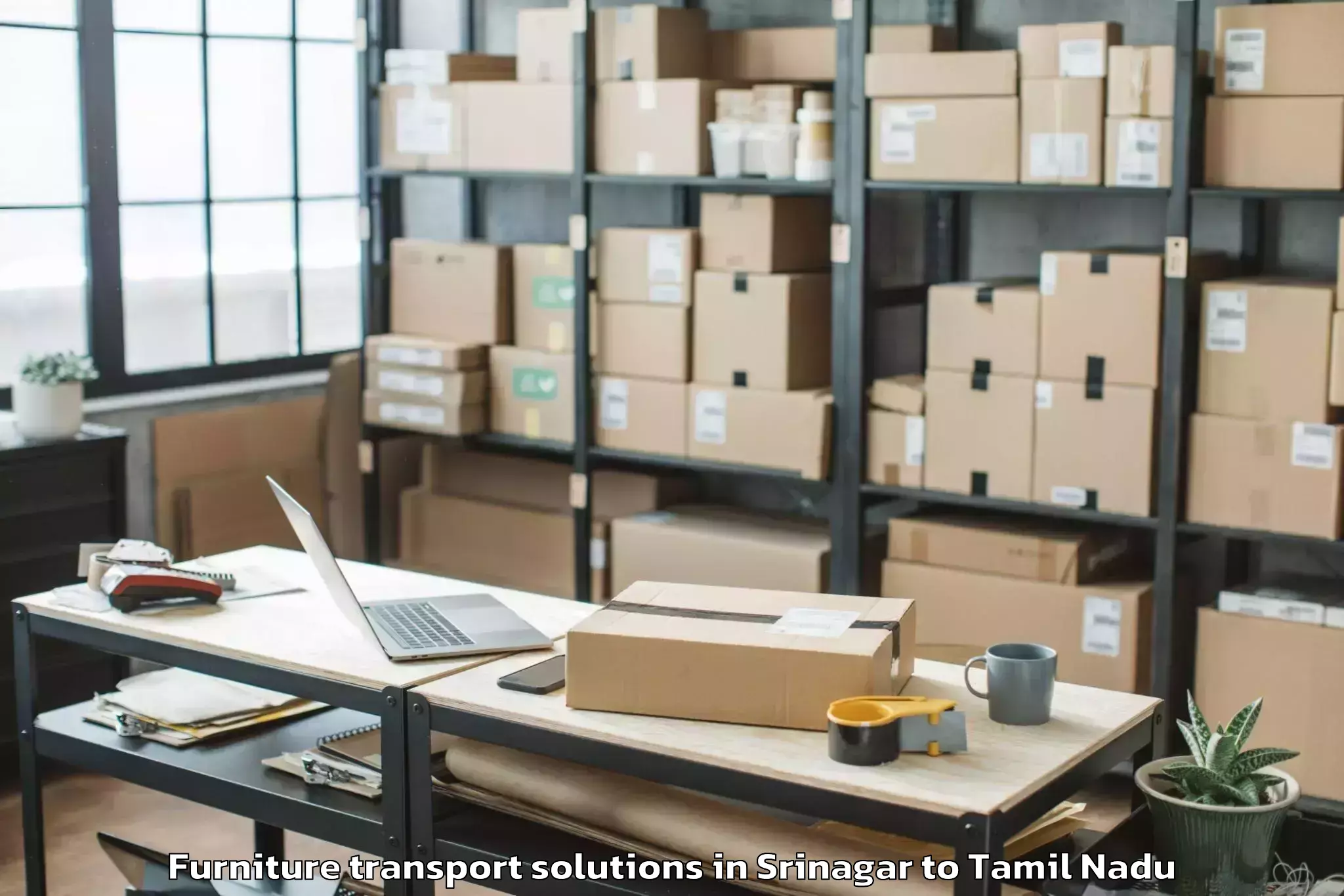 Srinagar to Thiruvarur Furniture Transport Solutions